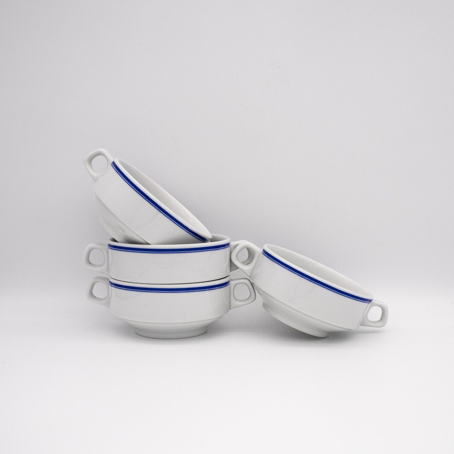 Set von 4 Vintage Suppenschale "Kantina" von Lilien Porzellan