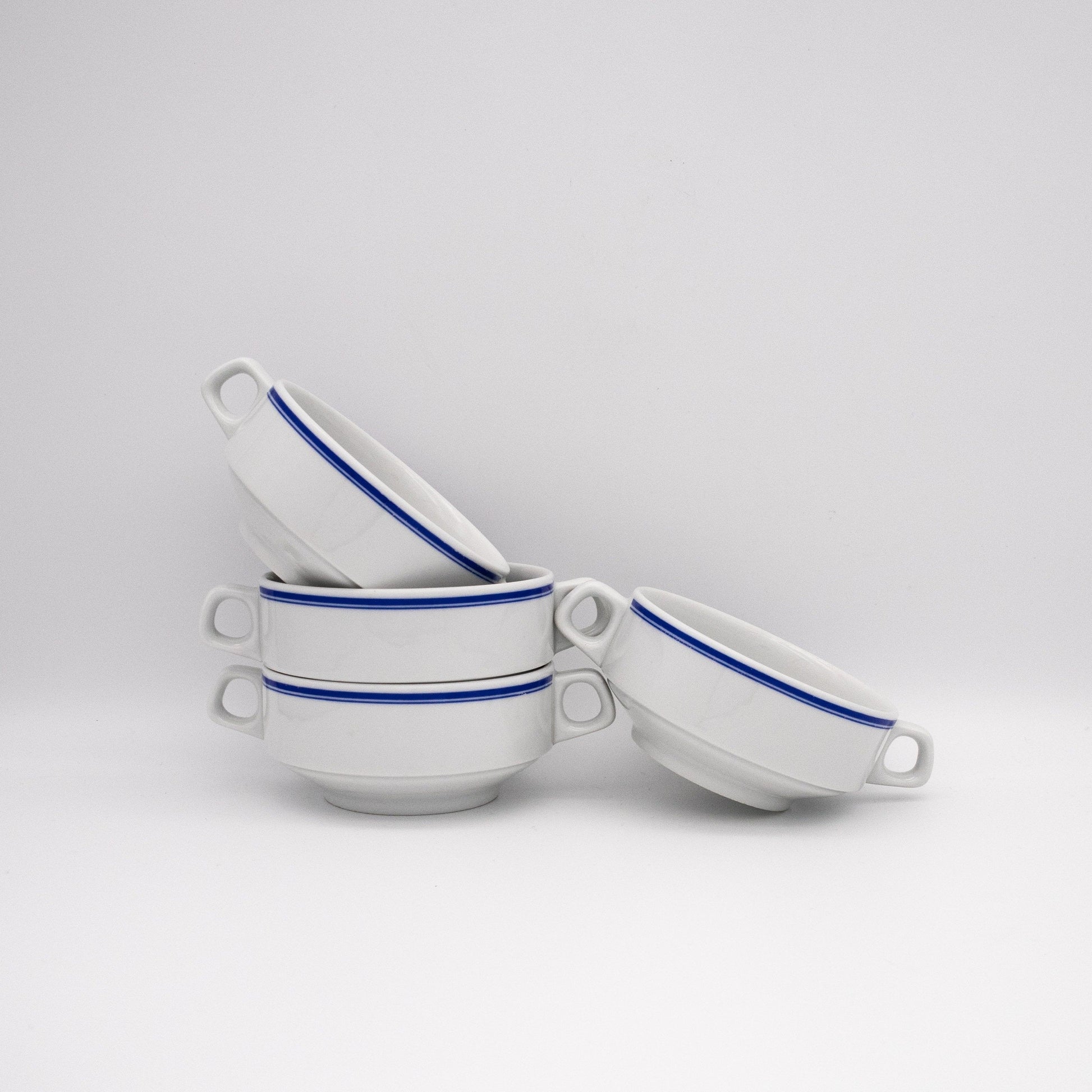 Set von 4 Vintage Suppenschale "Kantina" von Lilien Porzellan