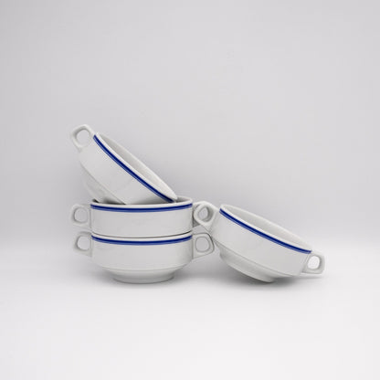 Set von 4 Vintage Suppenschale "Kantina" von Lilien Porzellan