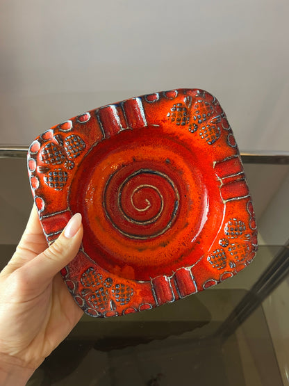 Vintage Aschenbecher Keramik orange von Dümler & Breiden
