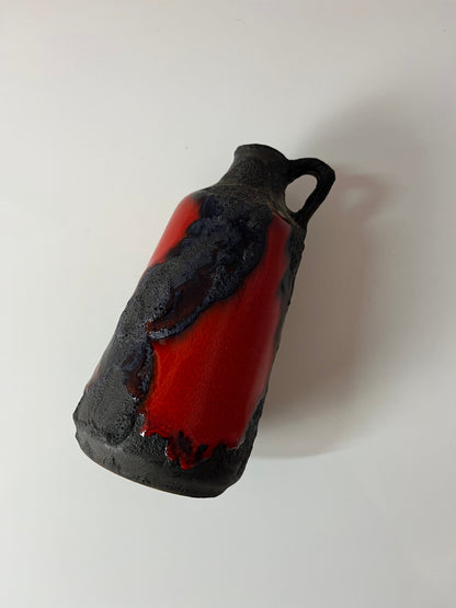 Vintage Vase Fat Lava von Marei Keramik rot dunkelbraun
