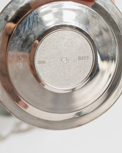 Vintage Kaffeeservice Set von 12 Tassen und Untertassen aus Porzellan mit Metallhaltern