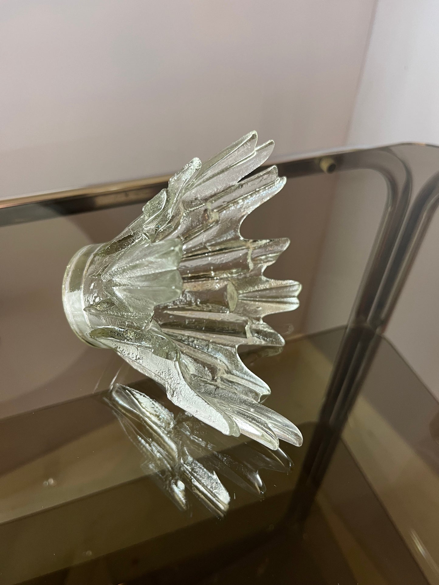 Vintage Kerzenhalter Revontulet Glas von Tauno Wirkkala für Humppila