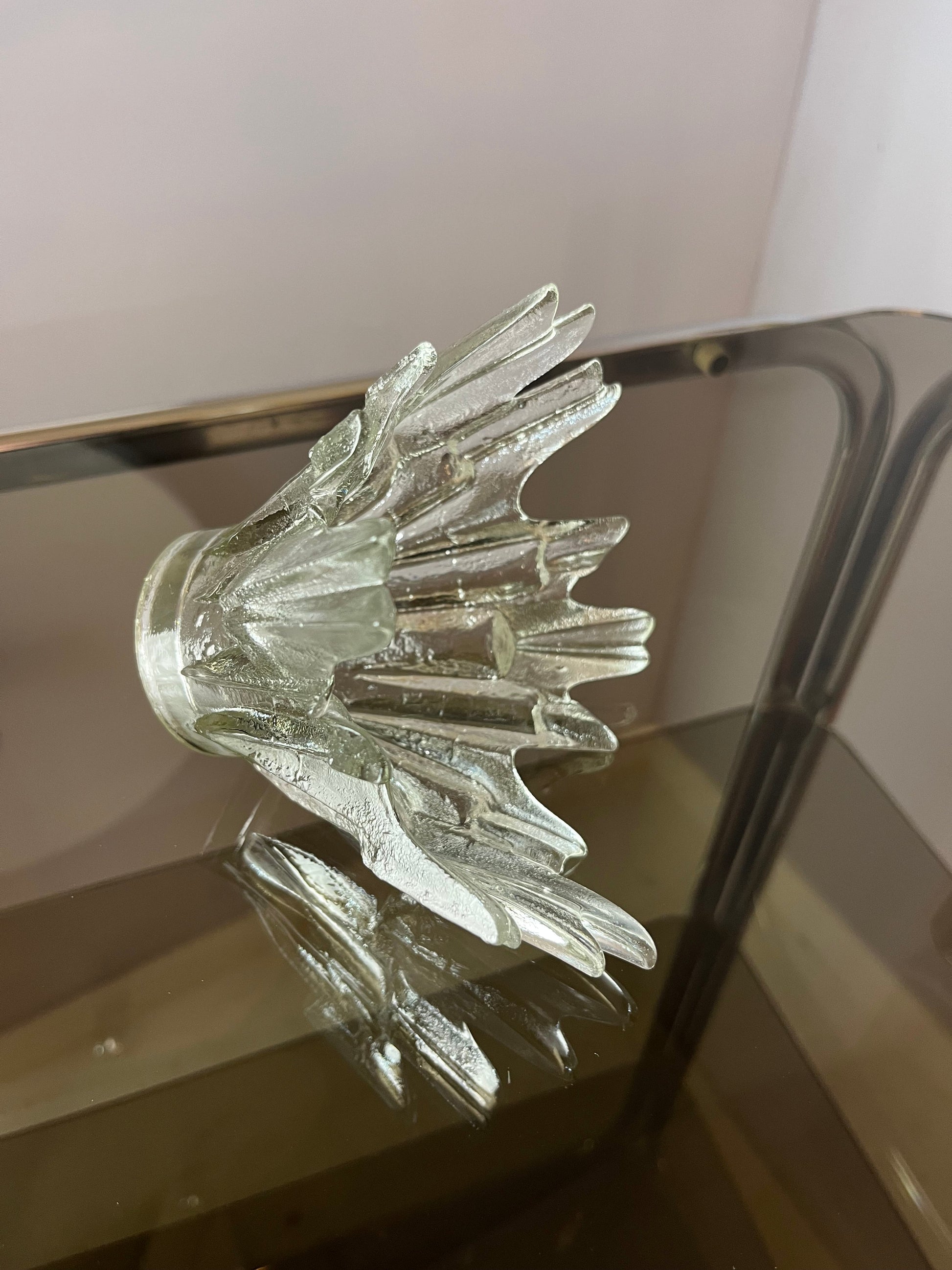 Vintage Kerzenhalter Revontulet Glas von Tauno Wirkkala für Humppila