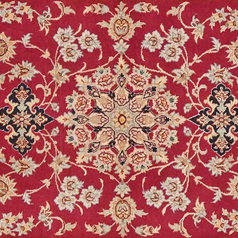 Tapis vintage Isfahan 221x83cm motif nature coloré