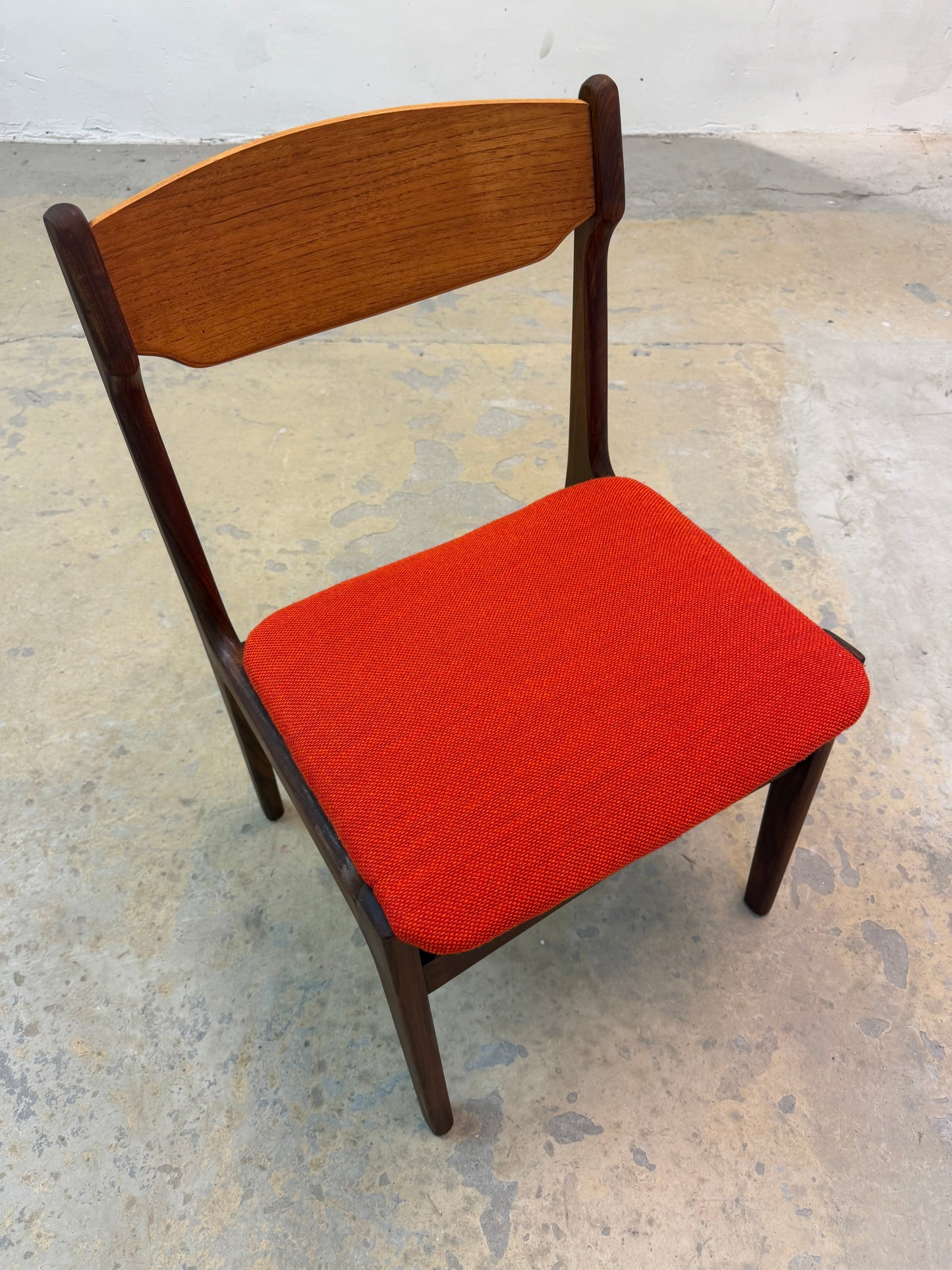 Vintage Polsterstuhl Teak Orange von Erik Buch