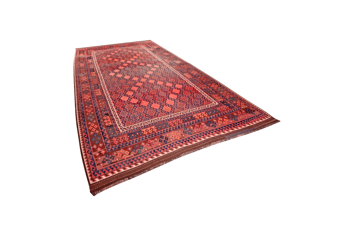 Kelim Belutch Teppich 430x248cm Vintage und Bunt
