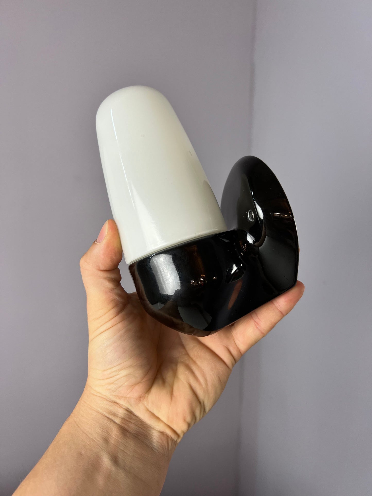 Vintage Wandlampe Modell 6067 von Wilhelm Wagenfeld für Lindner, schwarz weiß