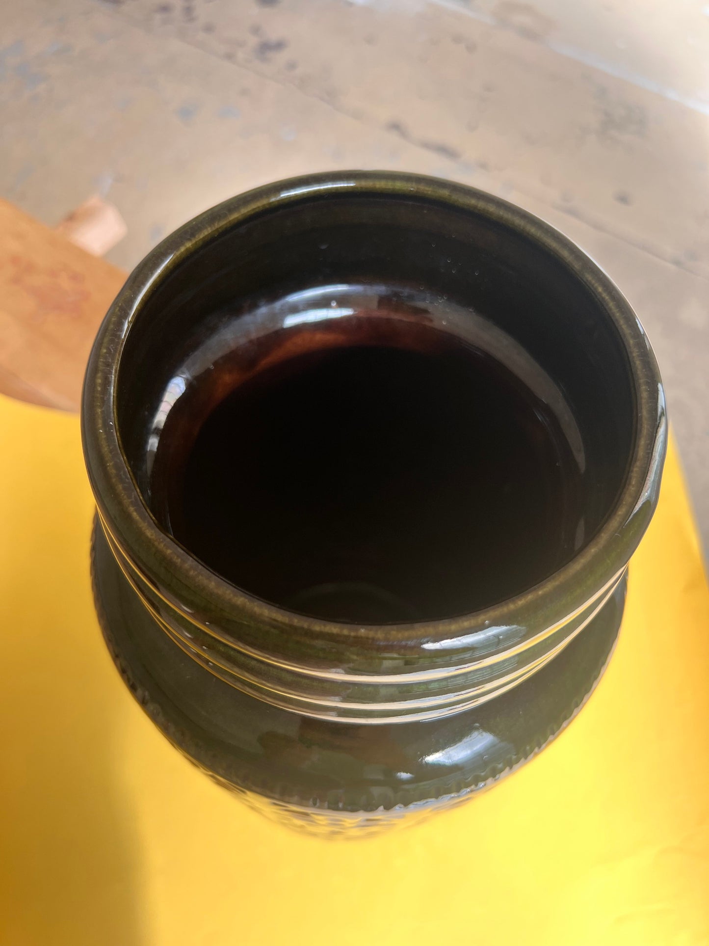 Vintage floor vase 289-47 green yellow by Scheurich West Germany