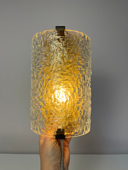 Vintage Wandlampe Glas Messing von Orrefors