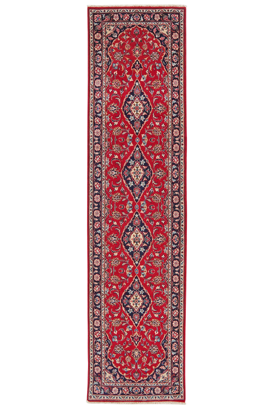 Vintage carpet Ardakan 305x75cm colorful with medallion pattern
