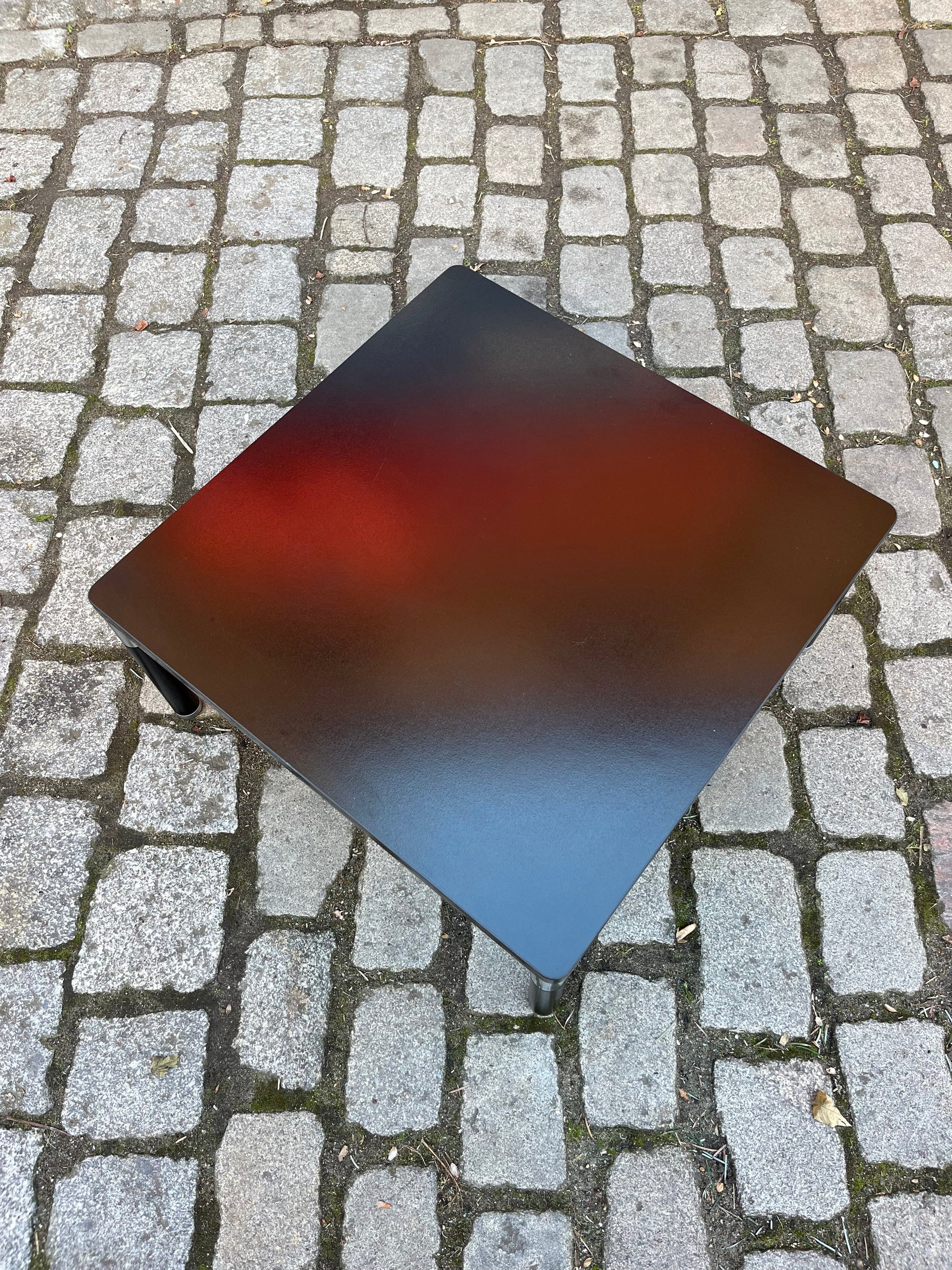 Vintage Couchtisch 712/T von Hans Peter Piehl für Wilkhahn, schwarz, quadratisch