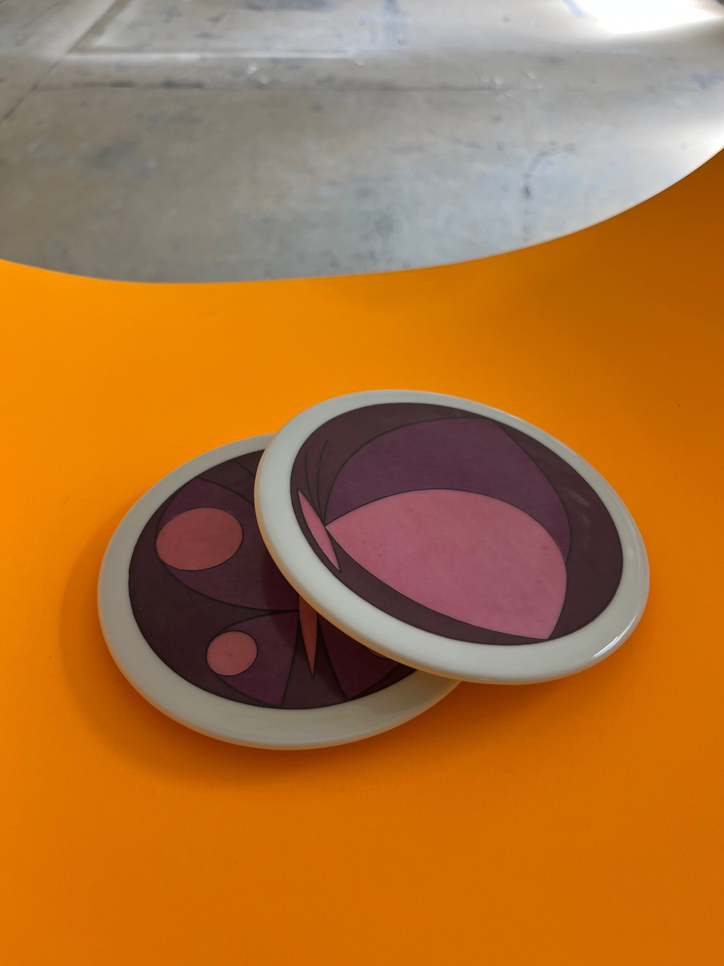 Vintage collector's plate butterfly by Ib Antoni for Bing &amp; Grøndahl set of 2