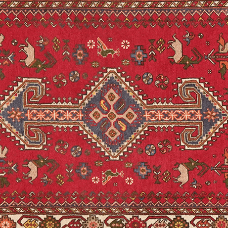 Vintage carpet Nasrabad 305x76cm colorful nature motif