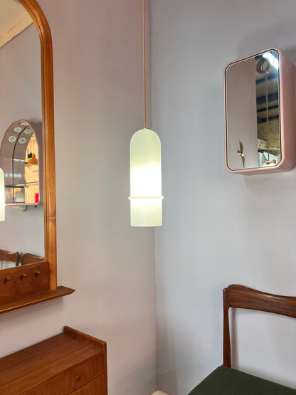 Vintage hanging lamp opal glass from Peill &amp; Putzler white