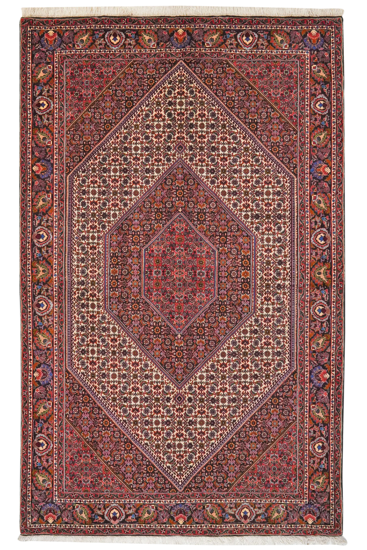 Tapis Vintage Bidjar Bookan 235x146cm Motifs colorés inspirés de la nature