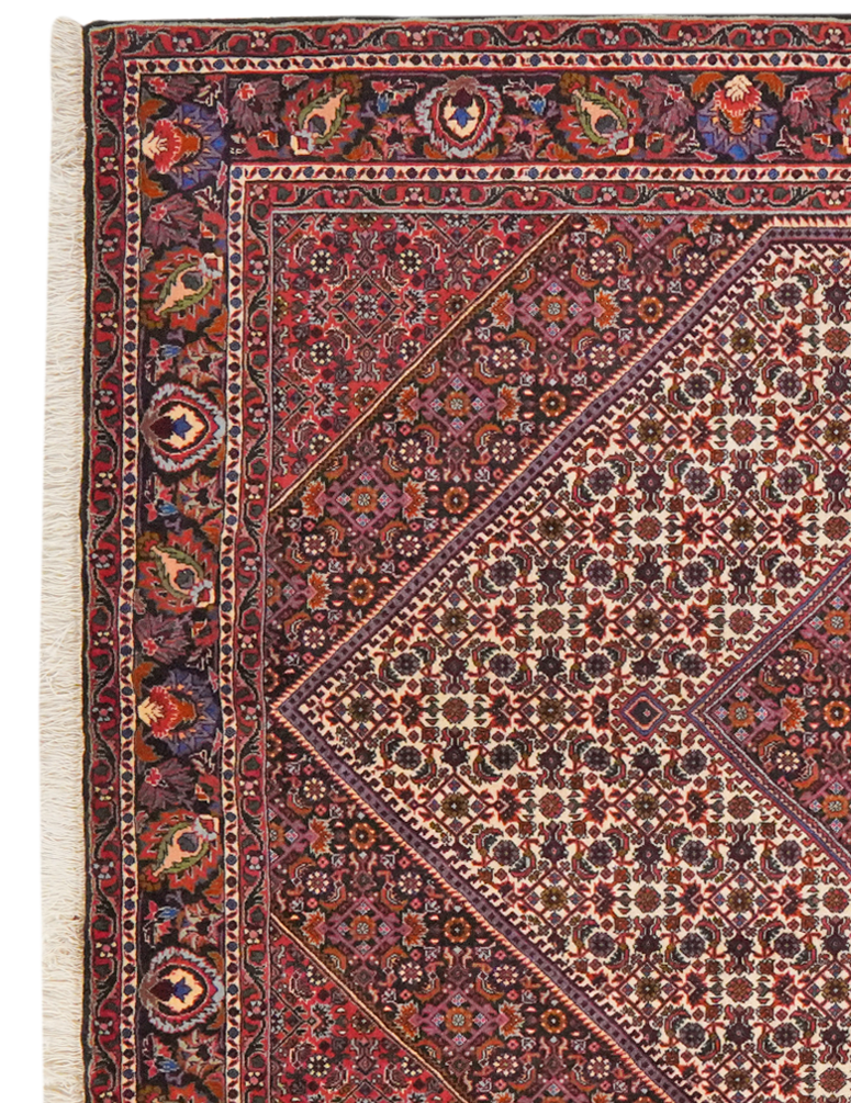 Tapis Vintage Bidjar Bookan 235x146cm Motifs colorés inspirés de la nature