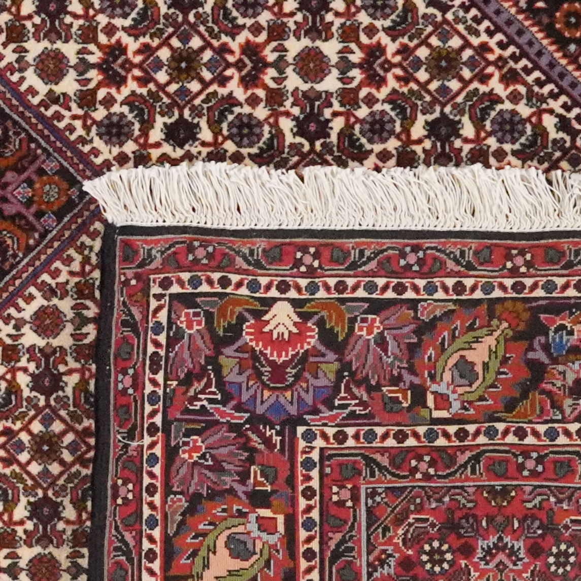 Tapis Vintage Bidjar Bookan 235x146cm Motifs colorés inspirés de la nature