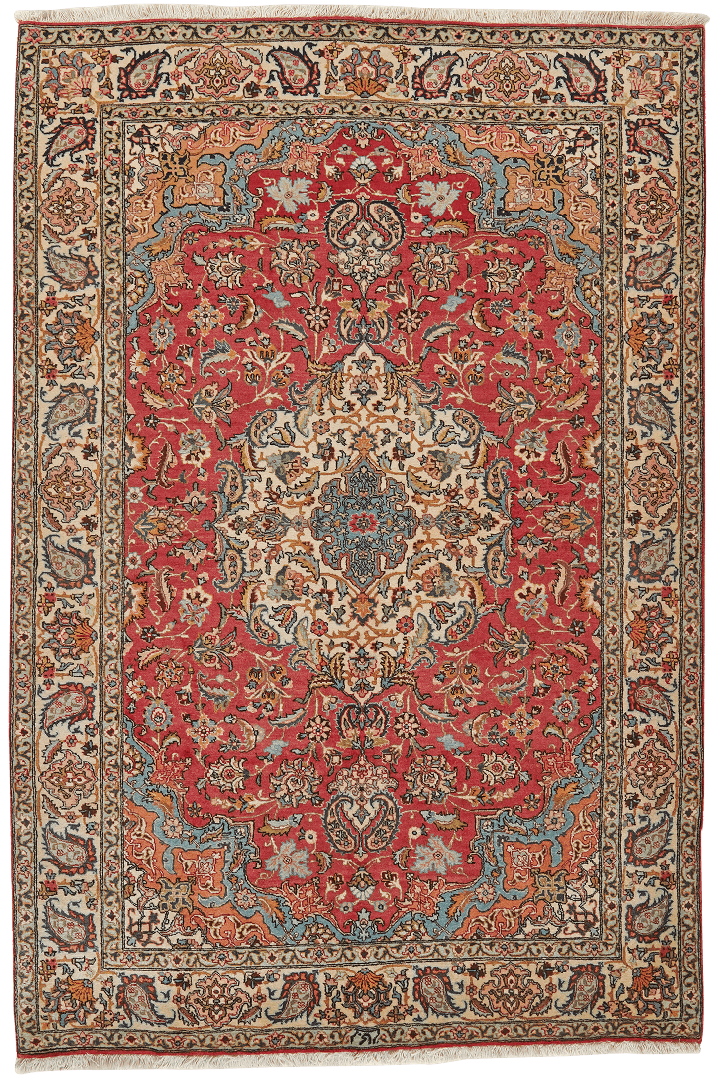 Vintage Carpet Tabriz 213x142cm colorful natural motifs