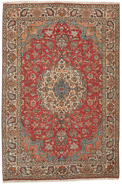 Vintage Carpet Tabriz 213x142cm colorful natural motifs
