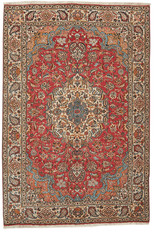 Vintage Carpet Tabriz 213x142cm colorful natural motifs