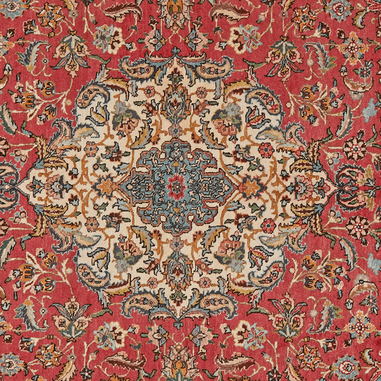 Tapis Vintage Tabriz 213x142cm motifs naturels colorés