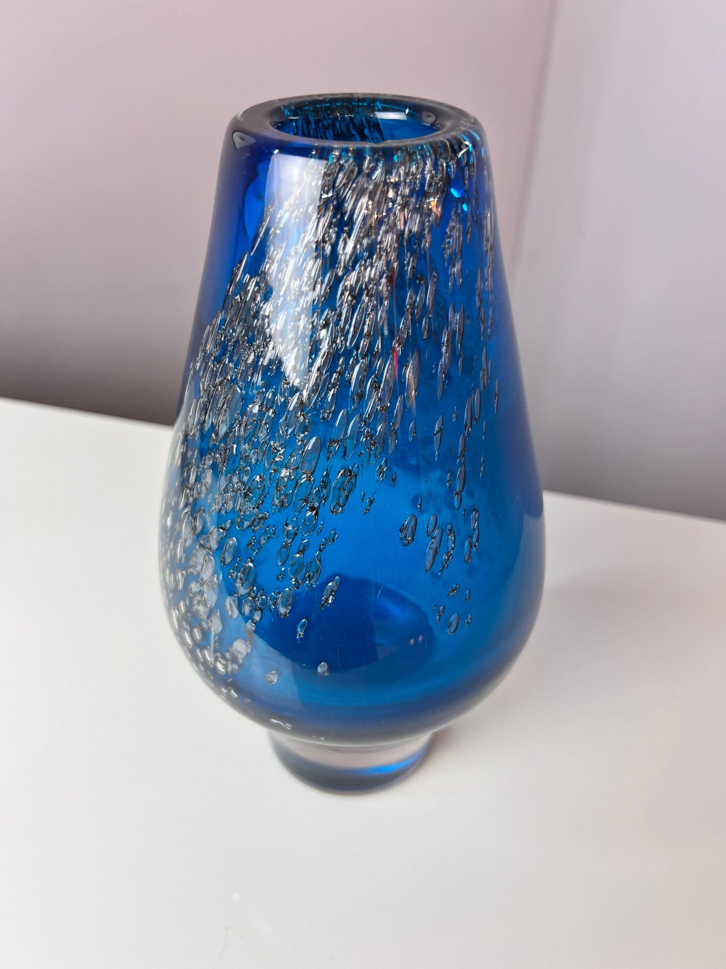 Vintage Vase blau Glas von Heinrich Löffelhardt für Schott Zwiesel