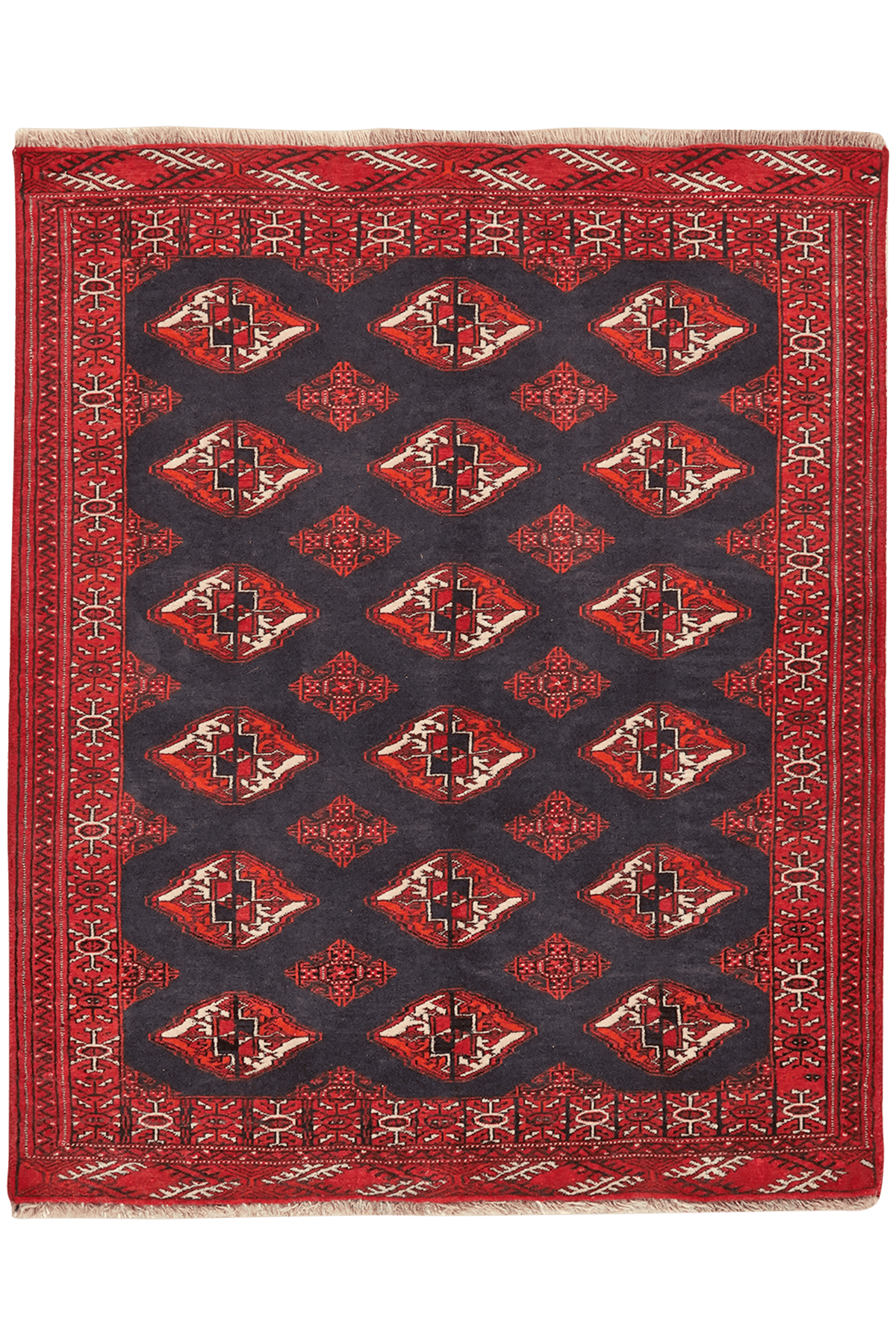 Vintage Teppich Turkman bunt 128x106cm