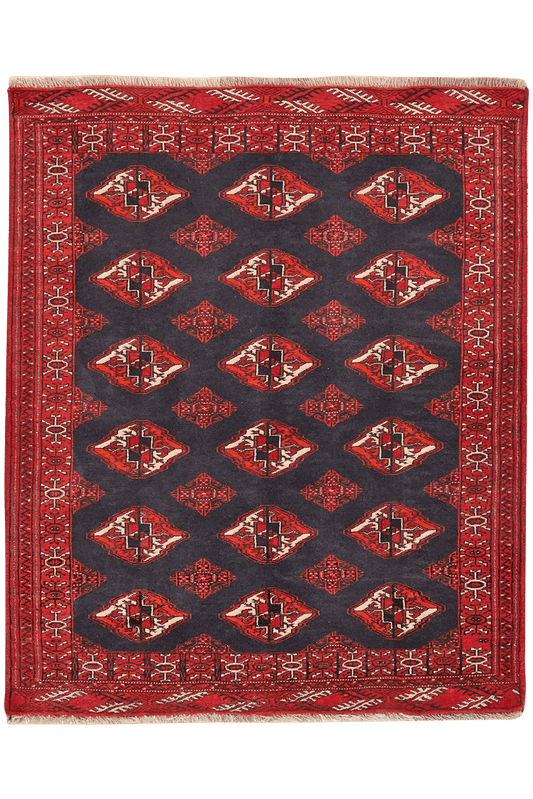 Vintage carpet Turkman colorful 128x106cm