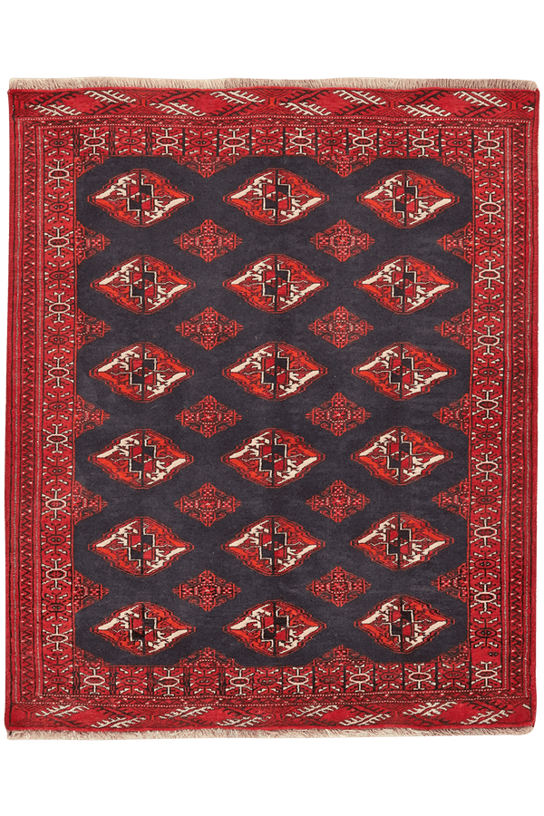 Vintage Teppich Turkman bunt 128x106cm