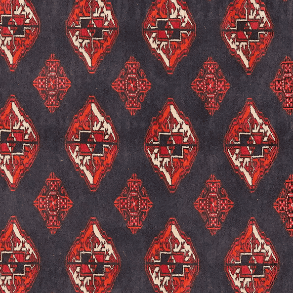 Vintage carpet Turkman colorful 128x106cm