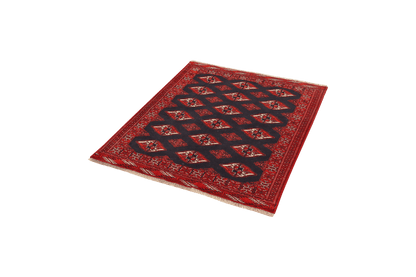 Vintage carpet Turkman colorful 128x106cm