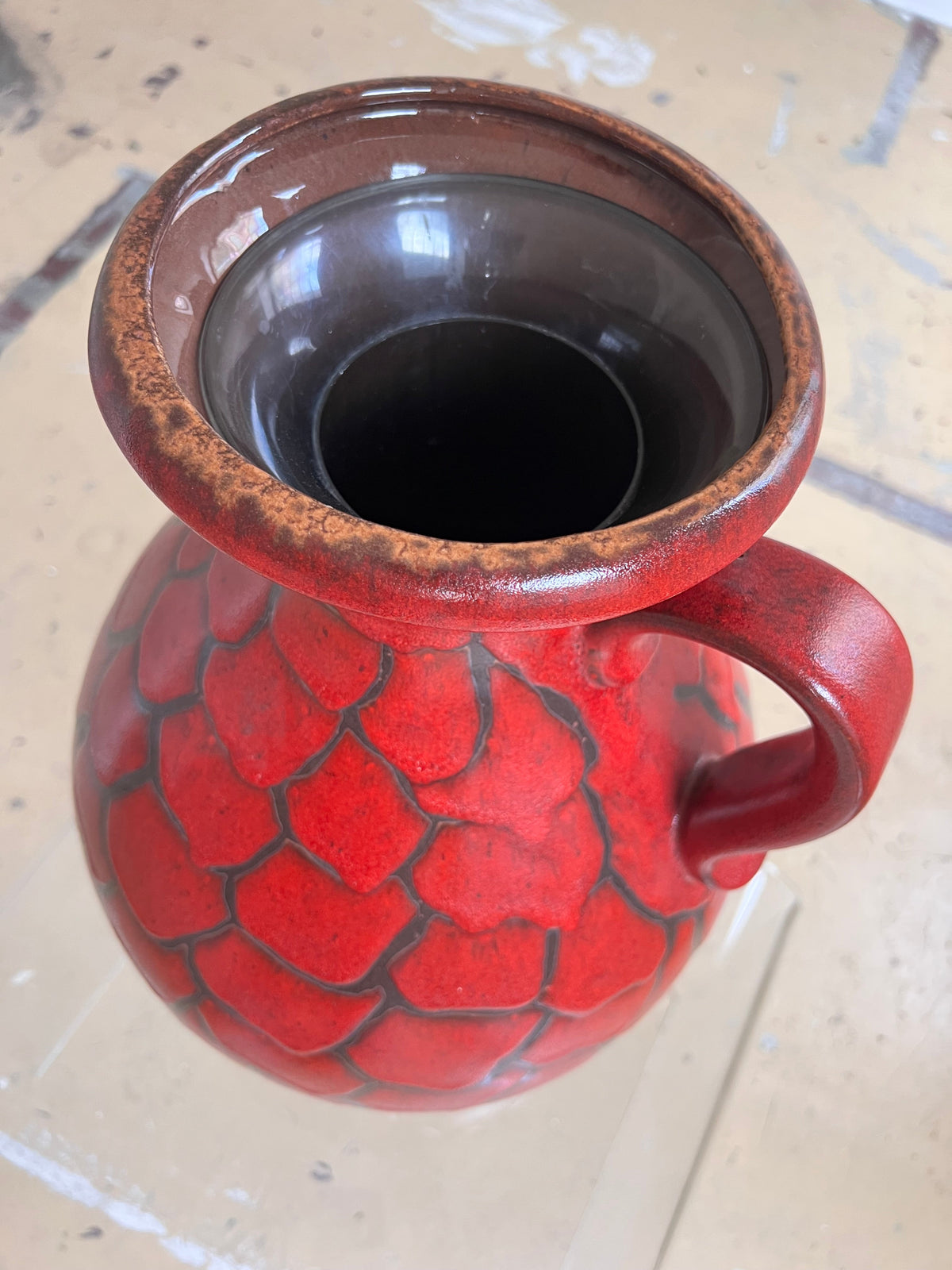 Vintage Bodenvase Drachenschuppen von Scheurich West Germany