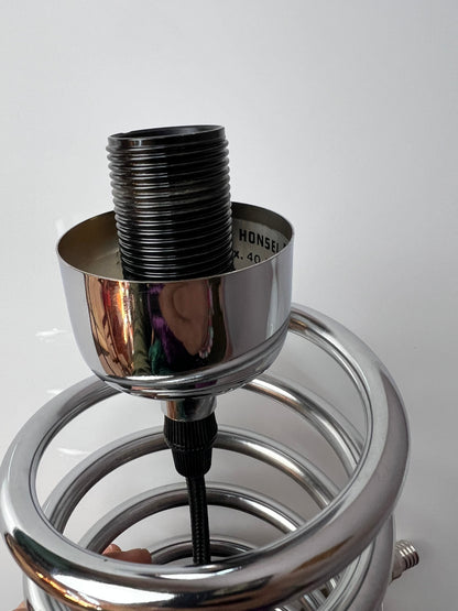 Spiral-Tischlampe Glas und Chrom von Ingo Maurer für HONSEL