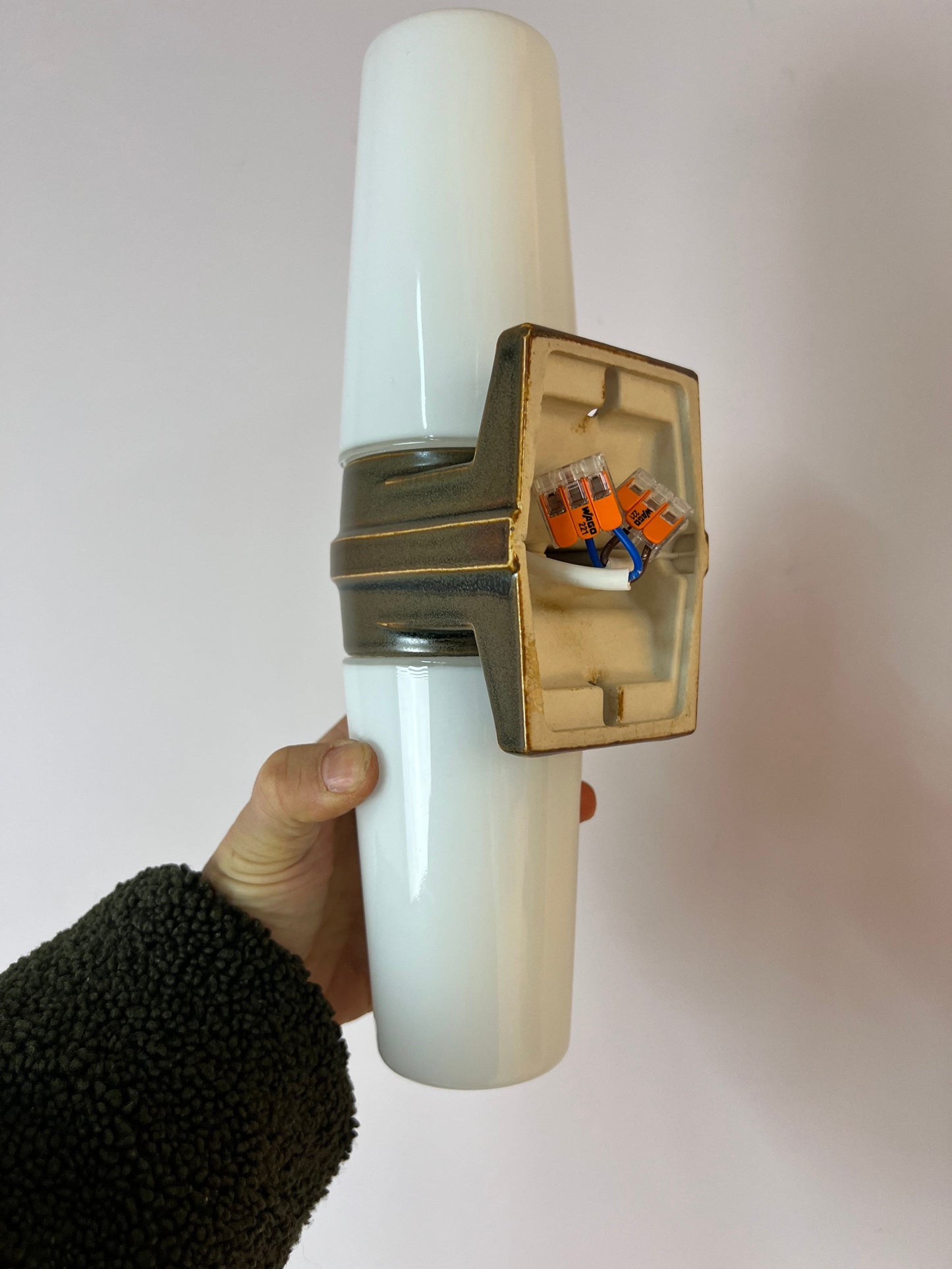 Vintage wall lamp brown grey by Sigvard Bernadotte for Ifö