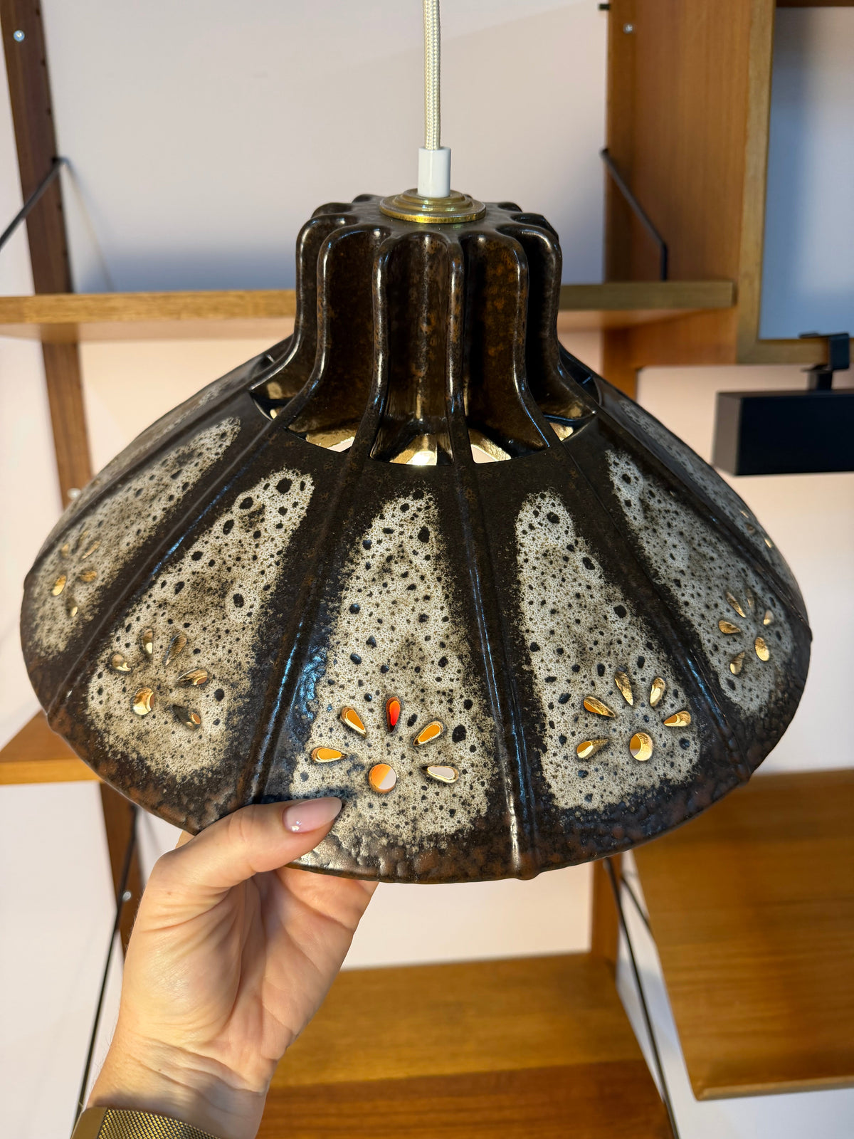 Vintage Hängelampe Keramik West German Pottery