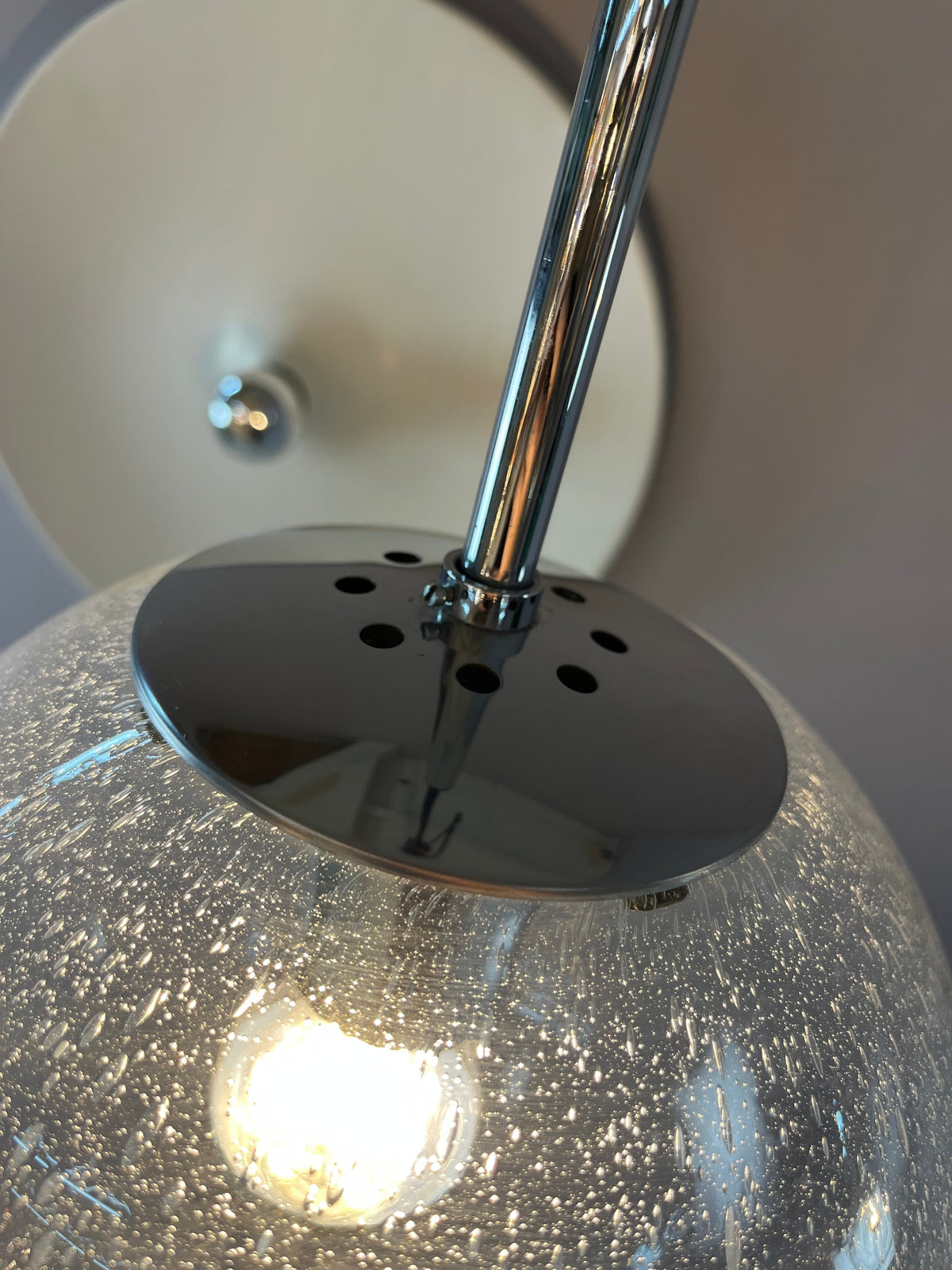 Kugellampe Einschlussglas Chrom von Glashütte Limburg