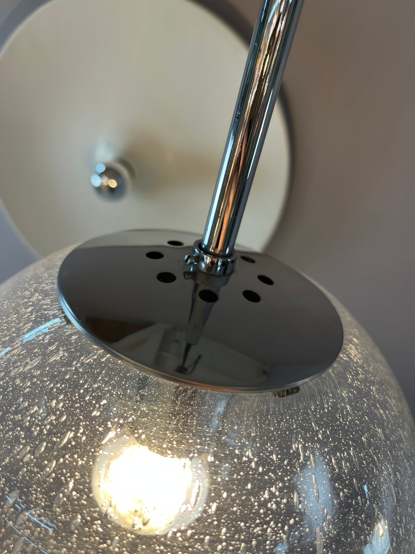 Kugellampe Einschlussglas Chrom von Glashütte Limburg