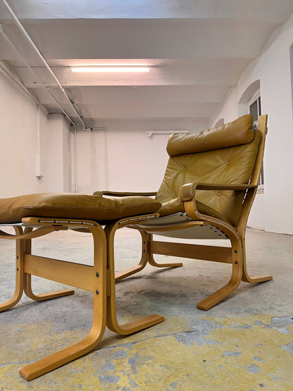 Vintage Sessel Siesta mit Hocker von Ingmar Relling für Westnofa