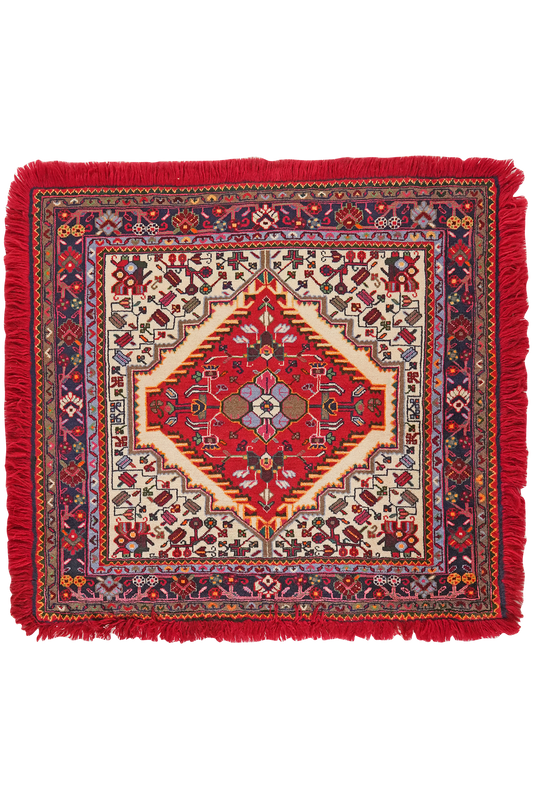 Vintage Teppich Toysarghan 115x126cm bunt naturinspiriert