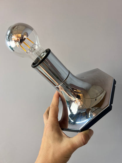 Vintage head mirror wall lamp by STAFF