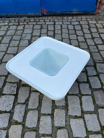 Couchtisch weiß Kunststoff Glas von Peter Ghyczy