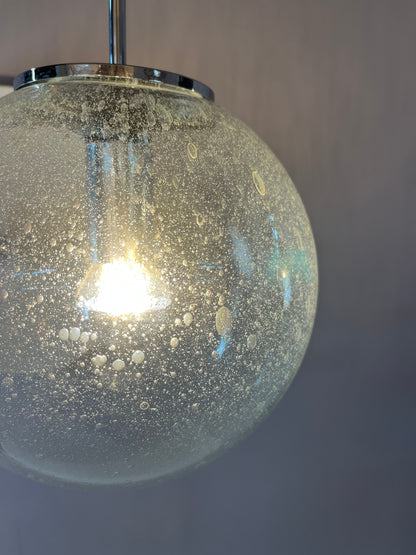 Vintage Kugellampe Einschlussglas Chrom von Glashütte Limburg