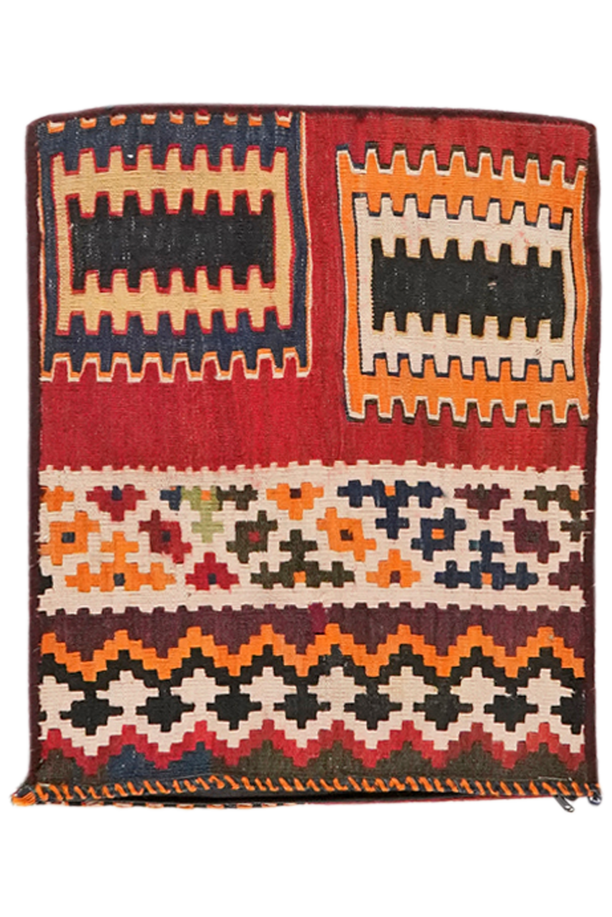 Vintage pillow Kelim colorful handmade 53x43cm
