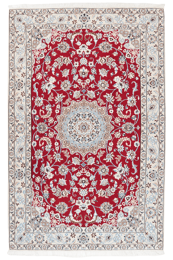 Vintage Teppich Nain 9La 202x129cm bunt Medallion