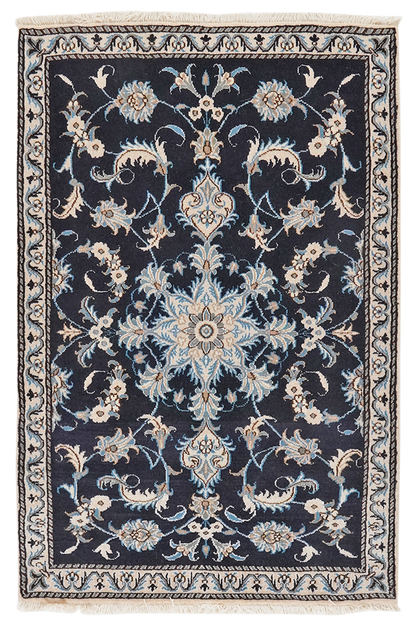 Vintage carpet Nain 12La 135x89cm colorful Medallion