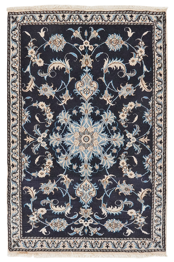Tapis Nain 12La 135x89cm Médaillon coloré