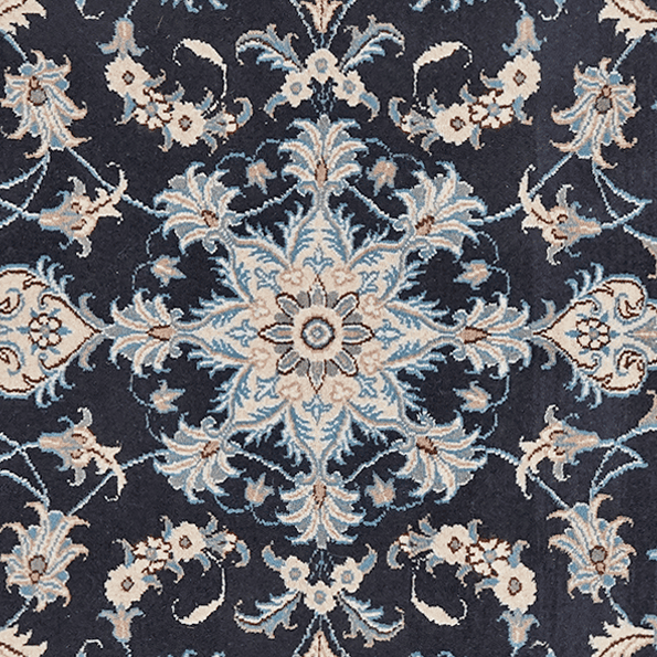 Vintage carpet Nain 12La 135x89cm colorful Medallion