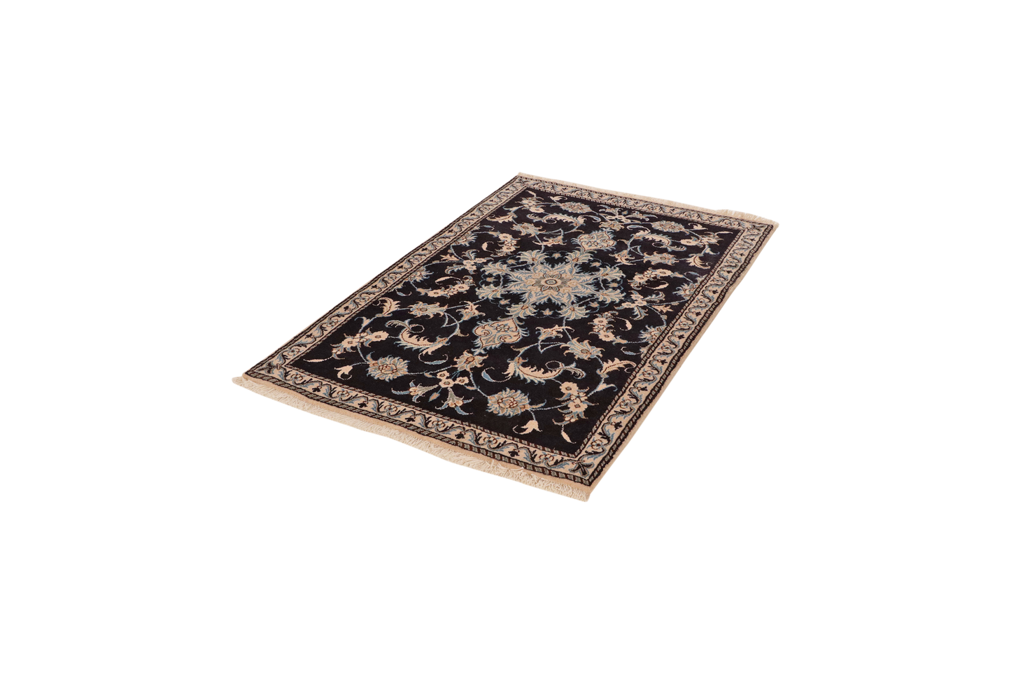 Vintage carpet Nain 12La 135x89cm colorful Medallion