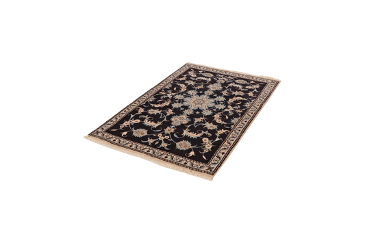 Vintage carpet Nain 12La 135x89cm colorful Medallion